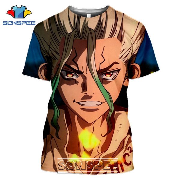 

dr stone cartoon anime 3d print shirts harajuku funny anime men clothing