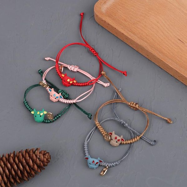 

lovely cattle bracelets handmade bangles resin red rope accessories 2021 new year gifts for women lucky bull ox, Black