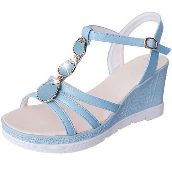 

women sandals summer korean fashion sandals lady of temperament platform wedges high-heeled, Black