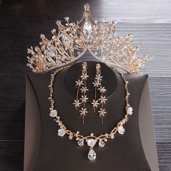 

bridal crown headdress korean atmosphere xianmei dress three piece net red wedding accessories, Silver