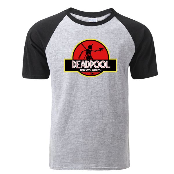 

sport 2019 new superhero deadpool t shirt funny merc with a mouth print raglan tshirt summer cotton short sleeve hip hop tshirt