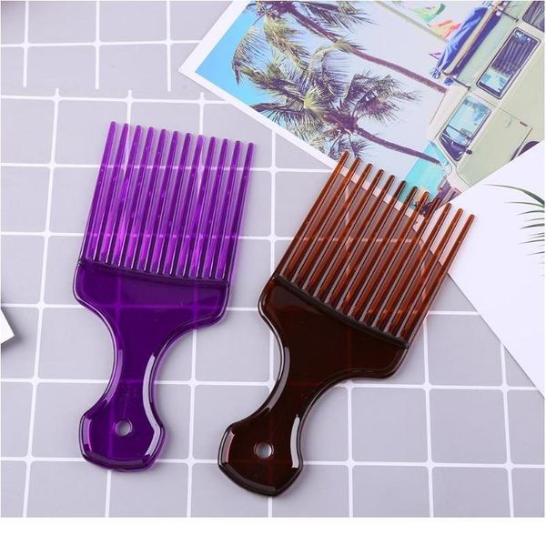 

wide teeth afro hair fork comb hair style curly massage hairdressing comb brush hair styl sqcvds, Silver