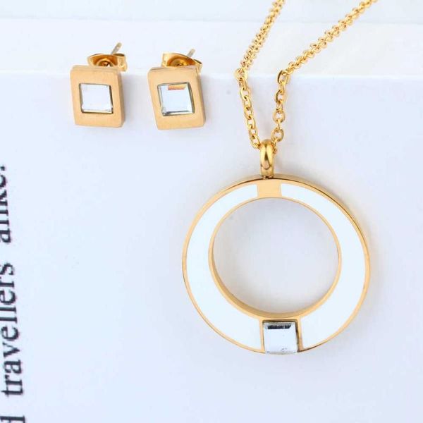 

oufei wholesale stainless steel fashion round jewelry sets for women necklaces + earrings jewelry sets 2020, Silver