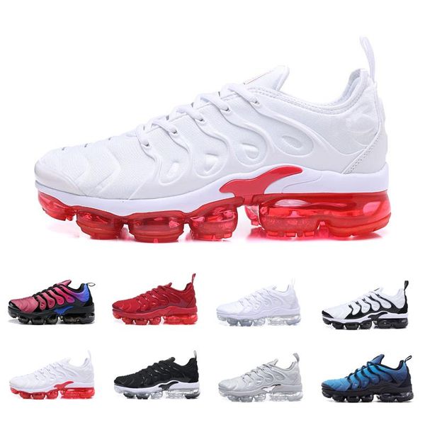 

tn plus men women running shoes triple black white dmp sunset hyper red blue volt fashion mens trainers sports sneakers size 36-47