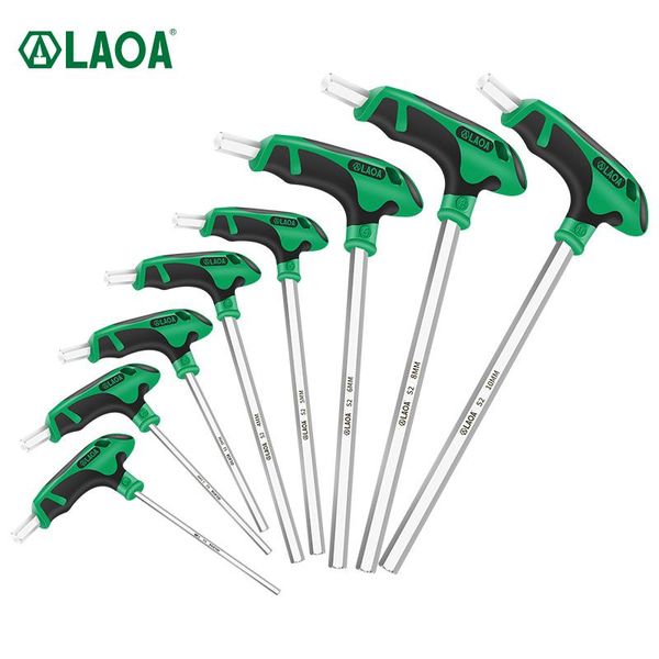 

laoa t-shaped hexagon screwdriver s2 hex screwdrivers set 2.5/3/4/5/6/8mm 58hrc socket screw wrench