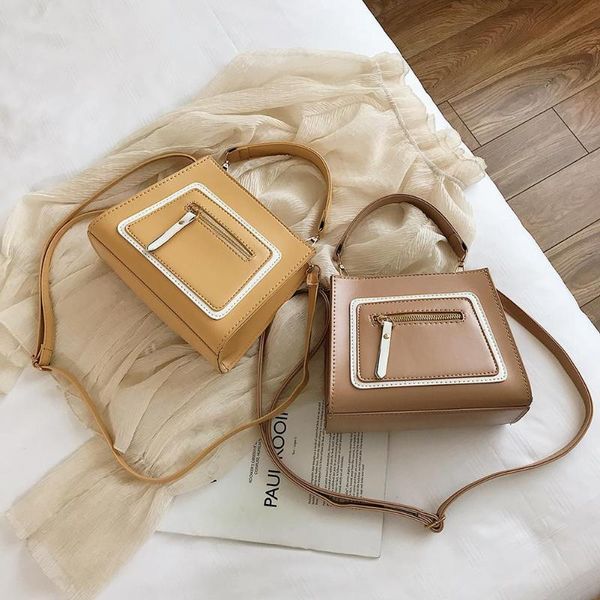 

new fashion handbags hit color portable women pu leather shoulder messenger bag travel totes shopping handbags daily shopping