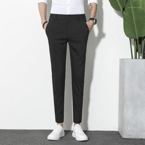 

men's suits & blazers casual ankle-length suit pants men trousers streetwear sweatpants slim fit light weight 2021 l501, White;black