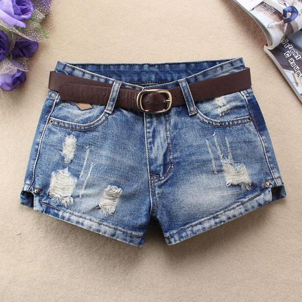 

2021 of women mid-waist holes girl torn fashion shorts/3xl denim breeches short feminine shorts with no belt q516 l7w7, White;black