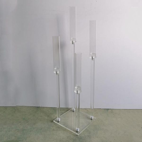 

acrylic candlestick 4 heads clear candle holders wedding candelabra table centerpieces flower stand holder for home decoration1