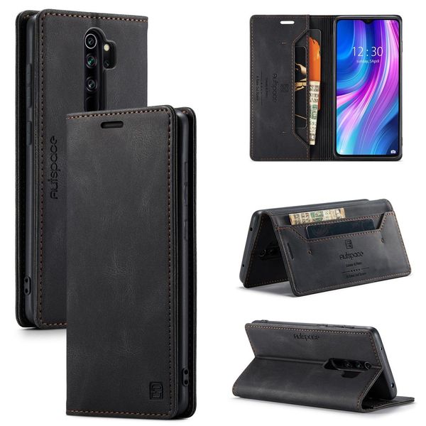 

for xiaomi redmi note 8 pro autspace a01 retro skin-feel crazy horse texture horizontal flip leather case with holder card slots wallet
