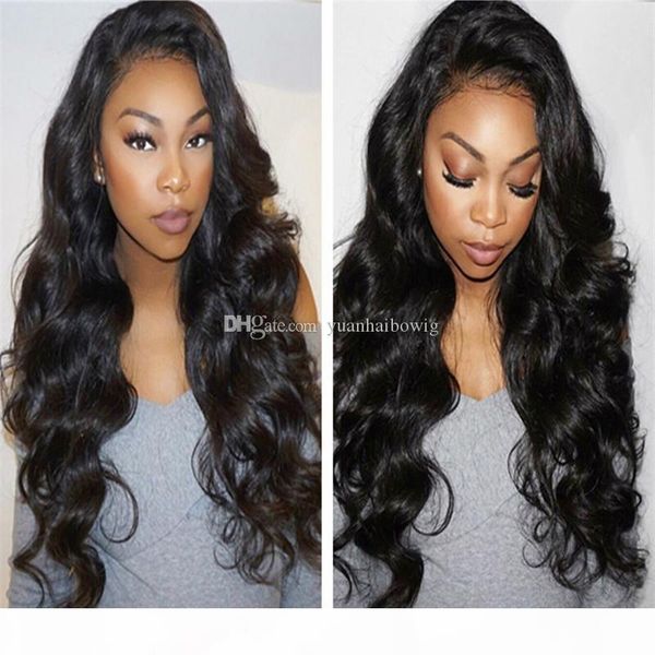 

full lace wig 100 virgin malaysian human hair loose wave lace front wig for black women ing, Black;brown