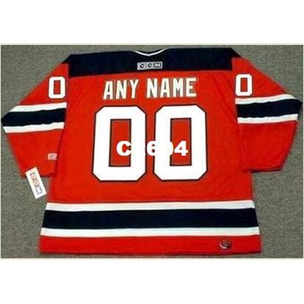 

men new jersey devils 1990's ccm retro away customized "any name & number(s)" hockey jersey or custom any name or number retr, Black