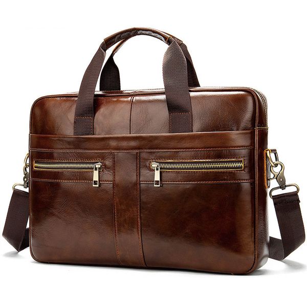 

briefcases business a4 briefcase multifunction first layer cowhide men notebook handbags genuine leather horizontal shoulder messenger bag