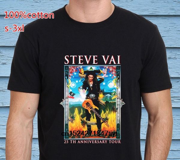 

steve vai 25th anniversary tour men's black t-shirt sport hooded sweatshirt hoodie