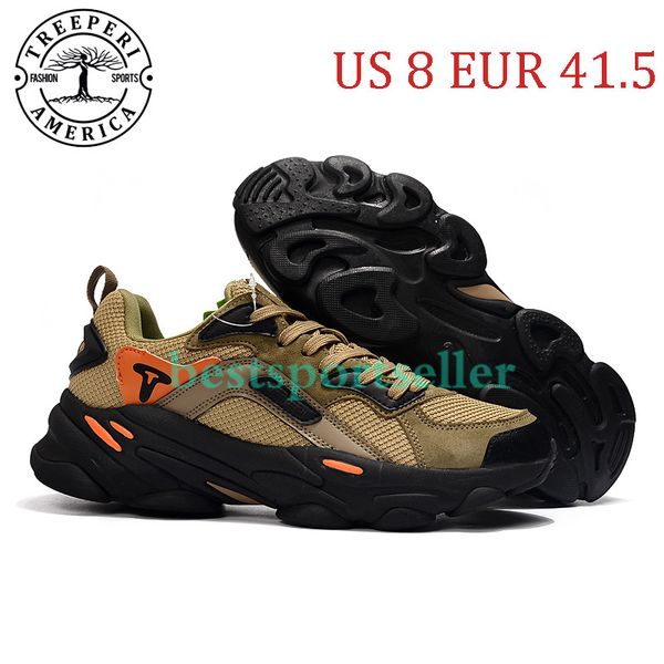 

treeperi fashion chunky 700 soft sole running shoes black olive total orange us 8 eur 41.5 for men trainers