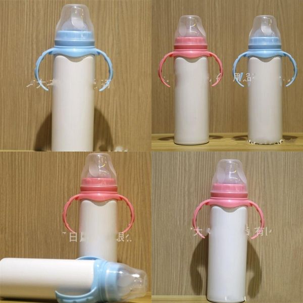 

stainless steel baby bottles sublimation blanks nipple straw with lid bottle thermal insulation portable feeding tumblers 19 5ds g2