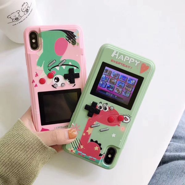

retro game console case for iphone 11 pro max xr xs 8 full color display 3d phone cases classic tetris game cover izeso fy7224