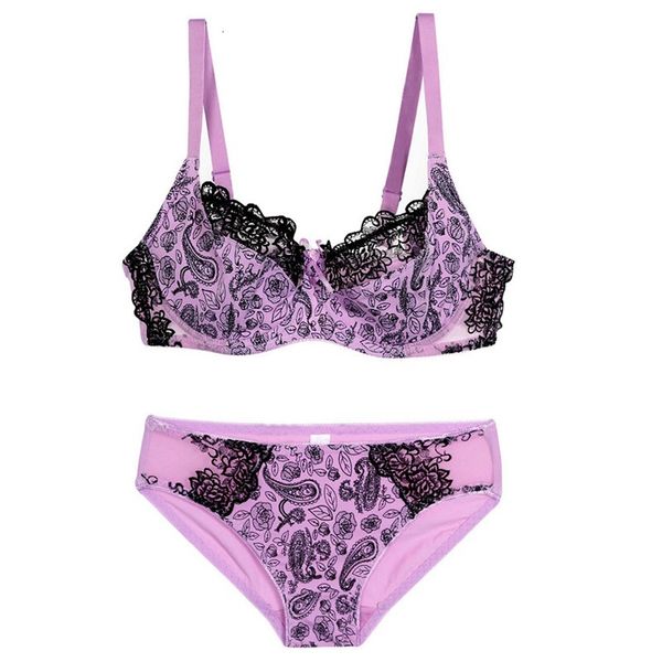 

oversized printed lace bra set with ultra thin and breathable bra