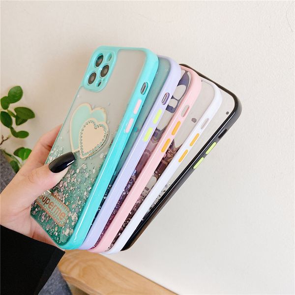 

2021 amazon shining cell phone cases clear glitter bling sequin cell mobile for iphone 13 12 11 pro max 7 8 plus 12mini mi samsung
