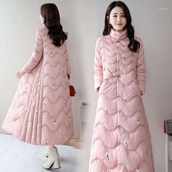 

women's down & parkas winter lengthen version of cotton jacket female knee thickened thin slim large size korean coat1, Black