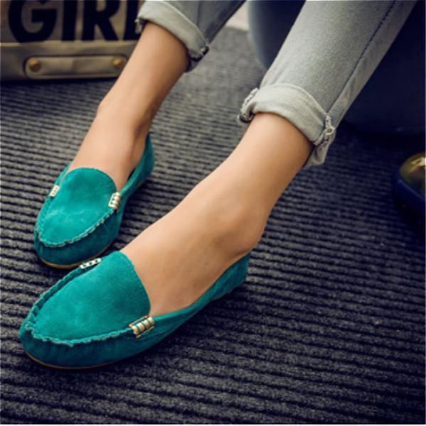 

2021 the new female shoes spring fall into suede soft toe flat foot tip6, Black