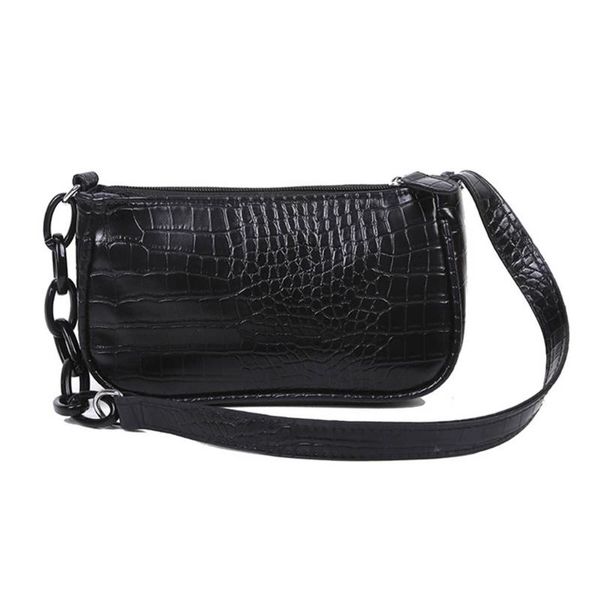 

cross body crocodile pattern underarm handbag for women candy color acrylic chain ladies small shoulder bags pu leather armpit bag