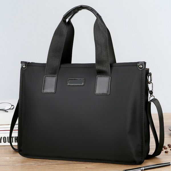 

portafolio staff office working bag handbags for men briefcase a4 file nylon messenger waterproof black bolsos mujer business