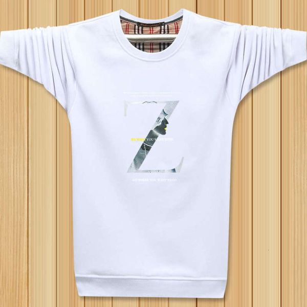 

cotton spring elastic and autumn sports men's thin sweater solid color long sleeve t-shirt plus large size round neck fat coat, Gray