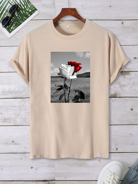 

men hands print round neck tee l6tk#, White;black