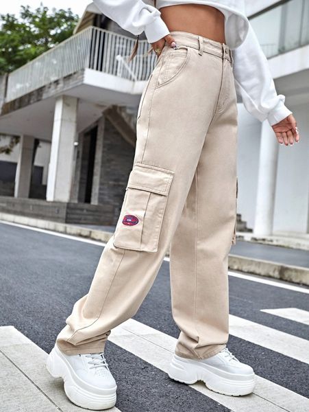 

high waist flap pocket jeans t9iw#, Blue