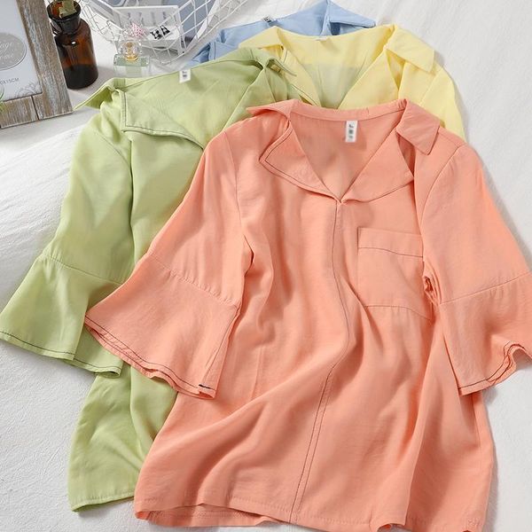 

women's blouses & shirts fast blouse solid color lace v-neck design temperament ladies bandage hollow out, White