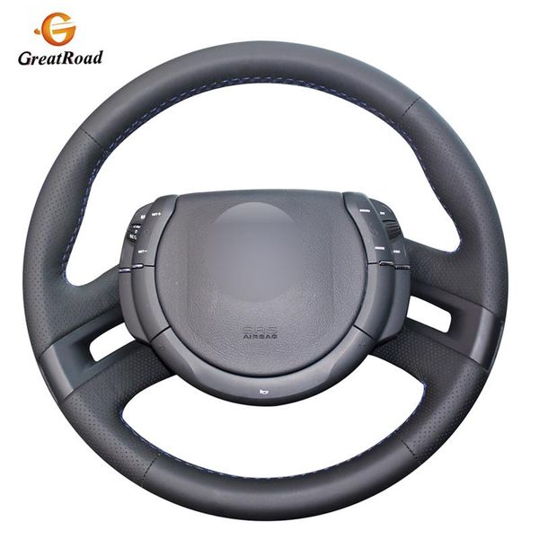 

hand-stitched black pu artificial leather car steering wheel cover for c4 picasso 2007-2013