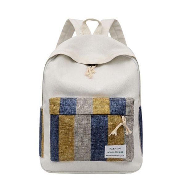 

backpack student bag nylon cloth outdoor leisure bag college wind contrast color backpack