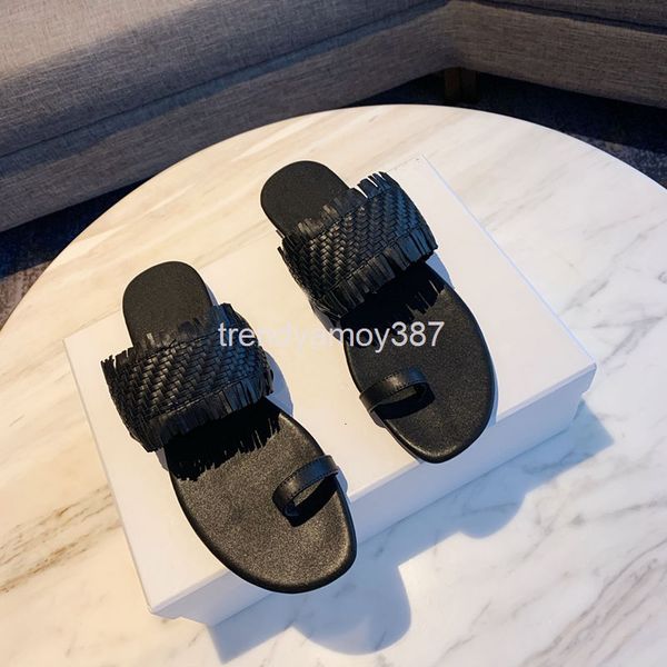 

slippers flat bottom sandals women's summer breathable woven one line buckle roman shoes hollow gold in slippers, Black