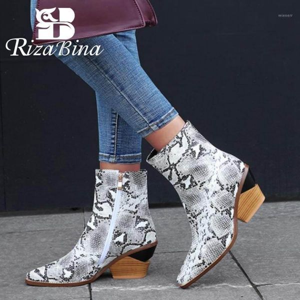

rizabina plus size 34-44 women ankle boots fall winter casual high heels short boots office ladies pointed toe casual shoes1, Black