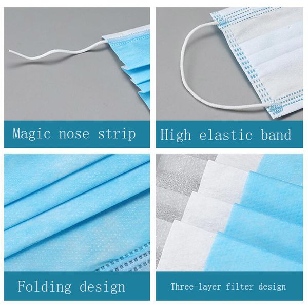 

thick disposable face masks 200 3-layer masks factory with earloops for salon, home use comfortable in stock mask kid