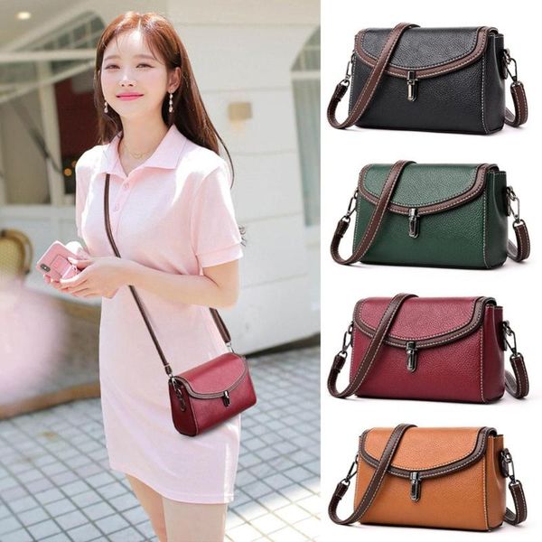 

fashion woman shoulder bag pu leather youth ladies small square bag light wild simple female daily messenger waterproof blue