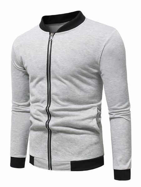 

men zip front bomber jacket h9k5#, Black;brown