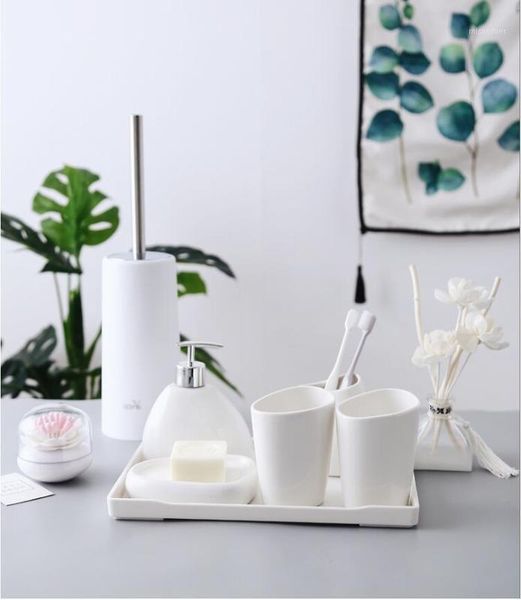 

bath accessory set china six-piece ceramics bathroom accessories soap dispenser/toothbrush holder/tumbler/soap dish products1