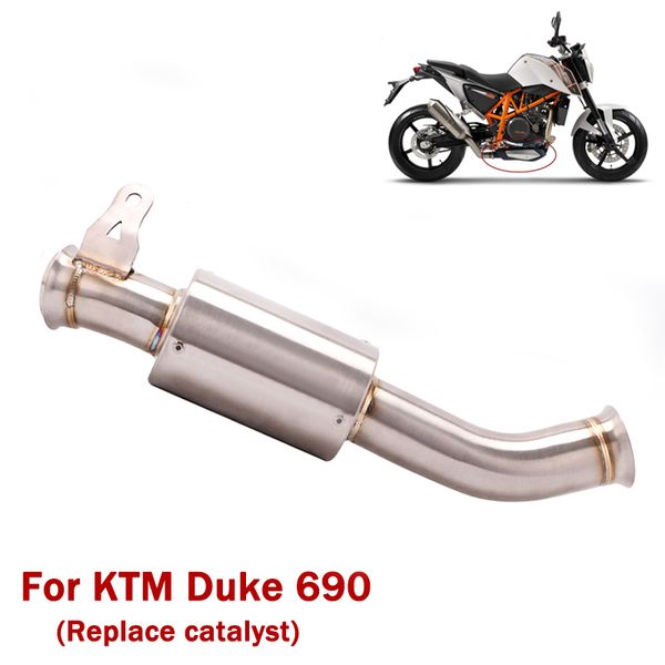 

motorcycle replace catalytic converter link pipe exhaust system middle tube stainless steel slip on for duke 690