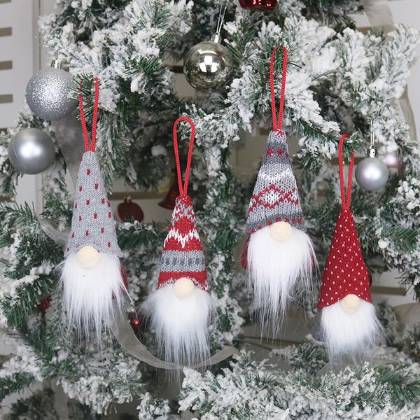 

cross - border popular santa claus christmas decorations crutches face less doll pendant elderly dolls hanging doll pendant accessories