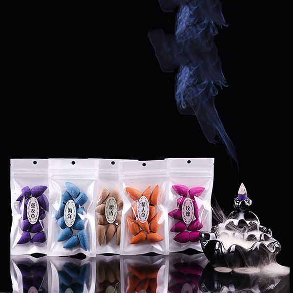 

incense 10pcs/bag natural cones waterfall backflow tower accessories sandalwood rose lavender colorful fragrance trial pack