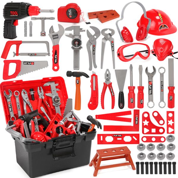 

children's toolbox engineer simulation repair tools ax carpentry drill screwdriver repair kit play toy set for kids gift lj201009