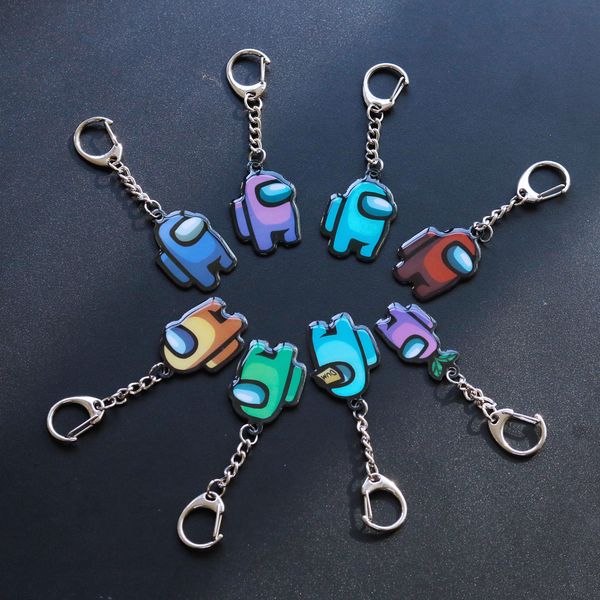 

2021 new style keychain among us space wolf murder stainless steel keys for games designer
