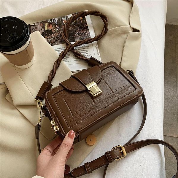 

shoulder bags ladies handbag 2021 trendy fashion all-match box bag simple texture single messenger bolsas de hombro