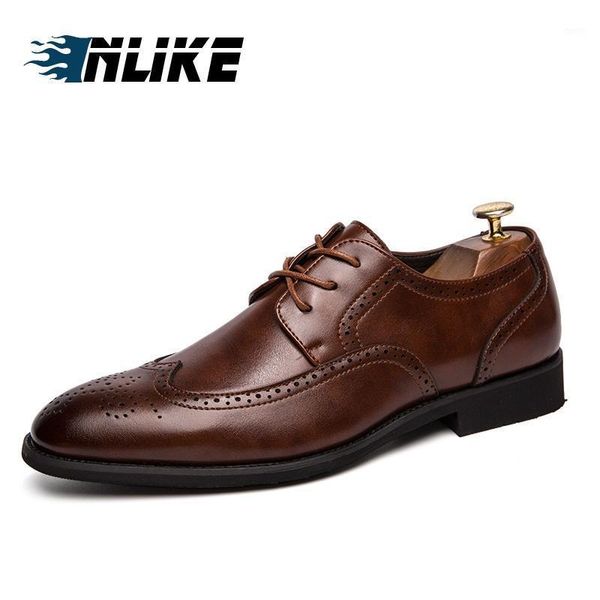 

men big size new men leather shoes man flat classic dress shoes1, Black