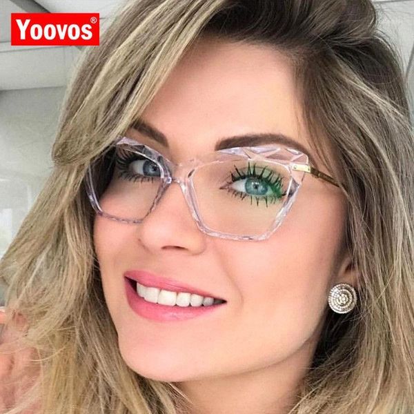 

yoovos cateye glasses women 2020 luxury vintage eyeglasses frames big frame glasses women retro cat eye okulary gafas de mujer1, White;black