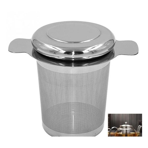 

fine mesh tea strainer lid tea and coffee filters reusable stainless steel tea infusers basket with 2 handles dhb646