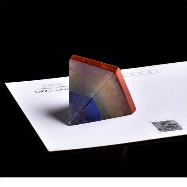 

1pc natural crystal mineral ornaments colorful pyramid magic repair home decor couple decoration diy gift qylnua, Black