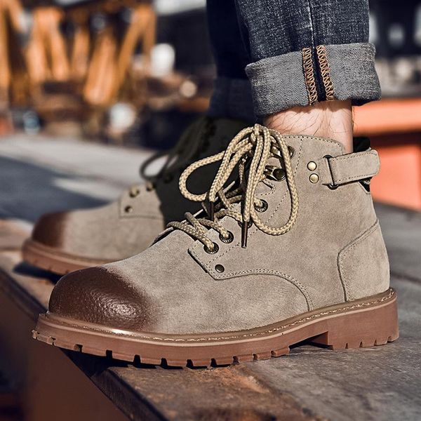 

men's boots outdoor man ankle boots comfortable plush winter warm snow male lace up platform footwear hombres botas, Black